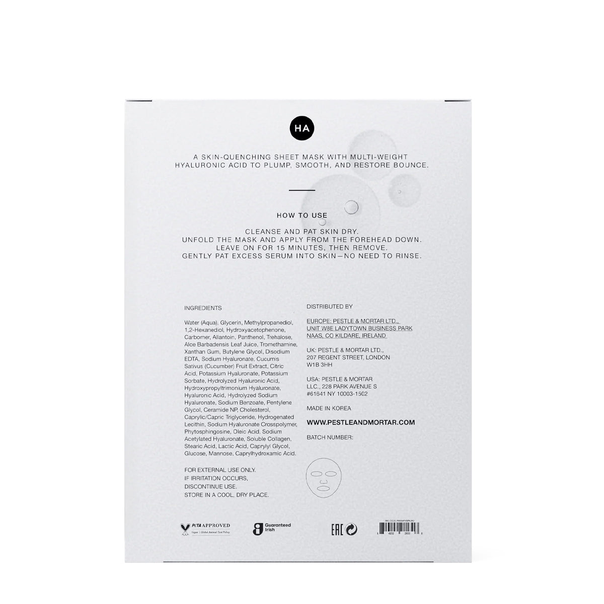 Pure Hyaloronic Sheet Mask - pack of 3
